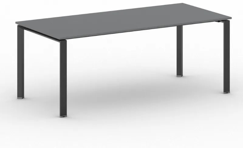 Rokovací stôl PRIMO INFINITY s čiernou podnožou 2000 x 900 x 750 mm, grafit