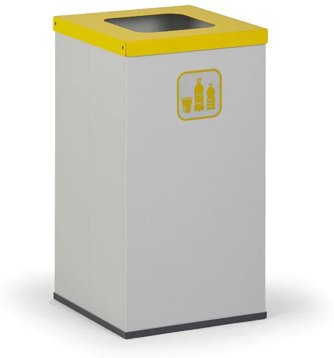 Kôš na triedený odpad 42 l, stojan na odpadkové vrecia, sivá/žltá