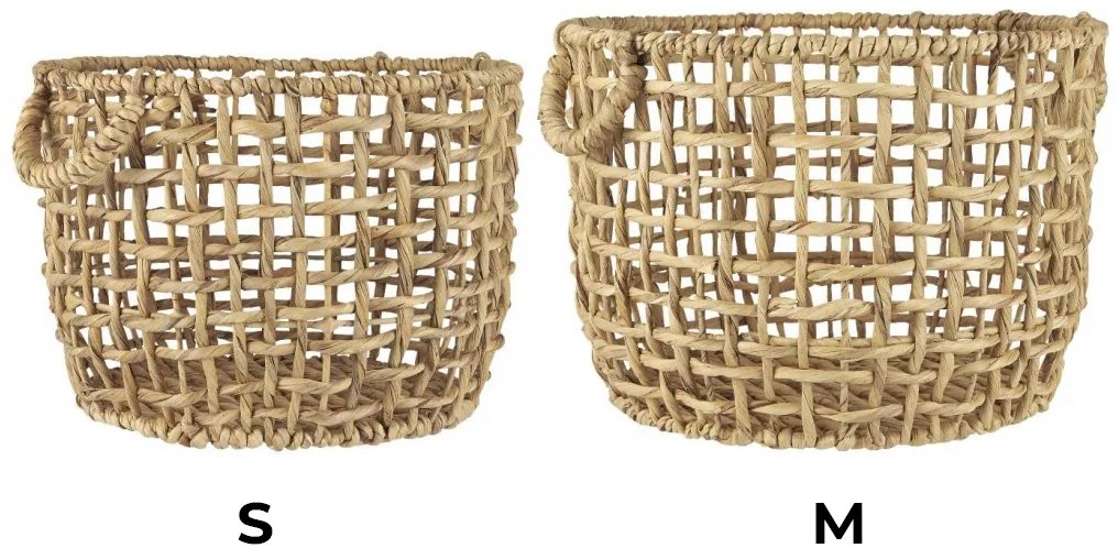 IB Laursen Ručne pletený okrúhly kôš z vodného hyacintu Veľkosť: M