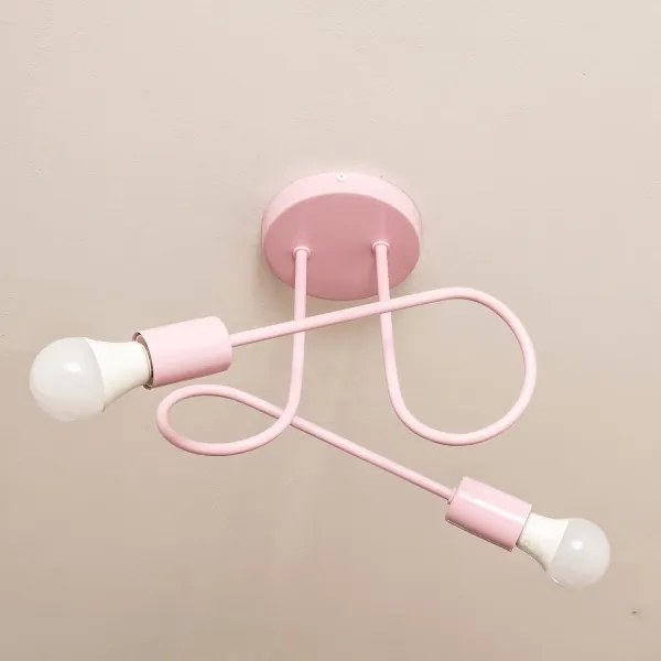 Prisadený luster OXFORD 2xE27/15W/230V ružový