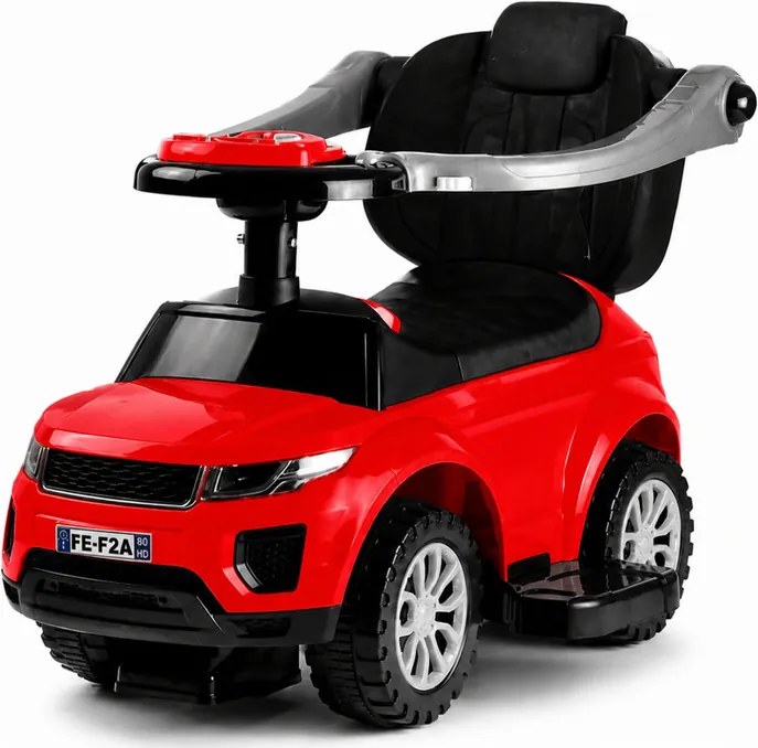LEAN CARS Jazdítko s tlačnou rukoväťou 614W, červené