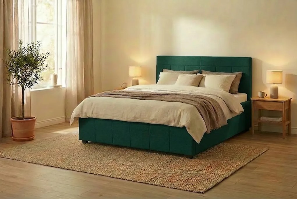 Postel RAM 140x200 cm Tyrkysová S matracom