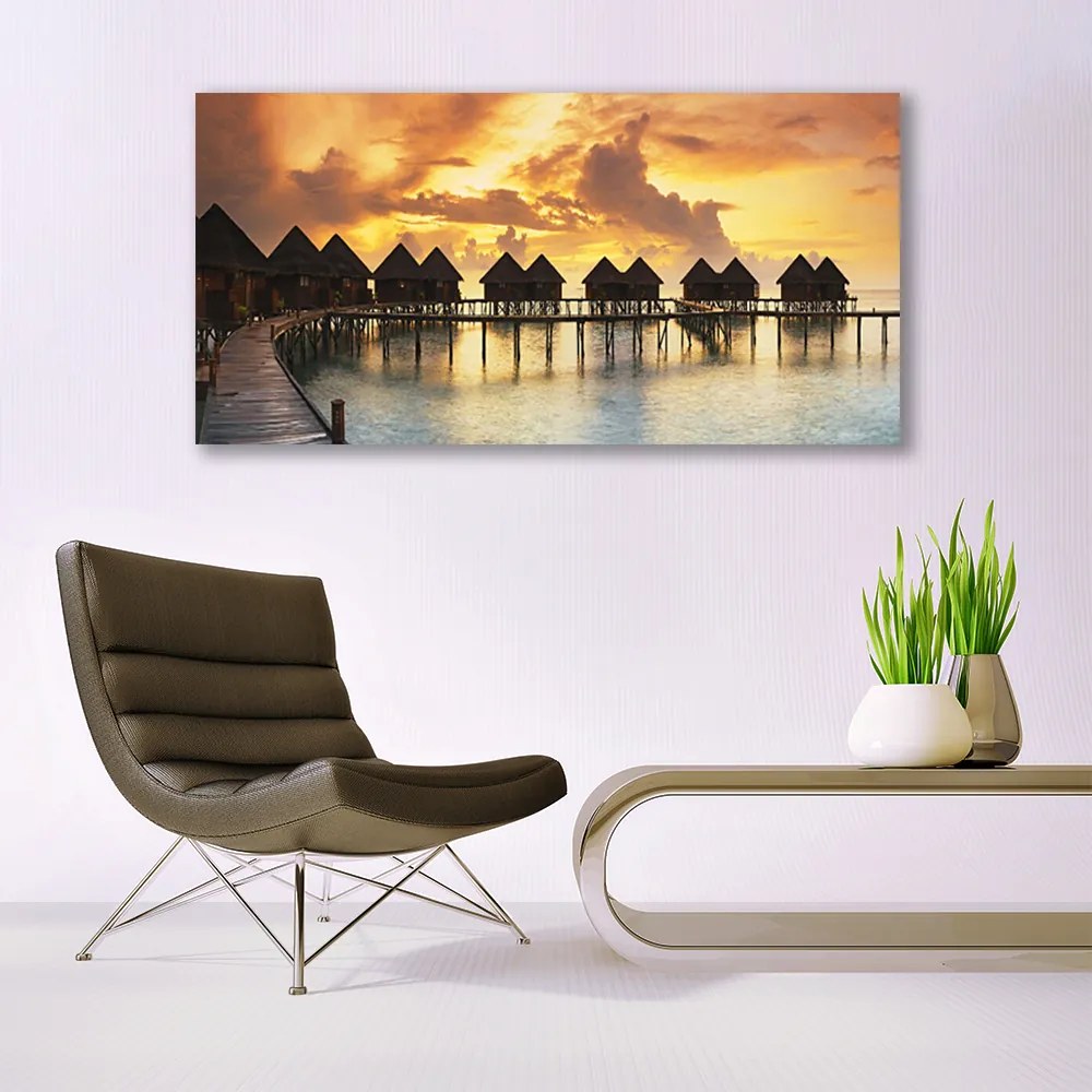 Obraz na akrylátovom skle More prázdniny domky 120x60 cm