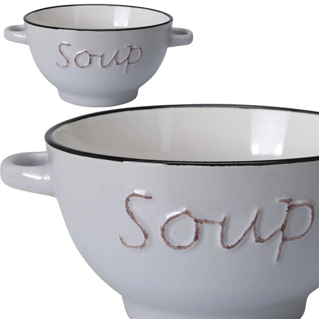 Kameninová miska na polievku Soup 650 ml sivá