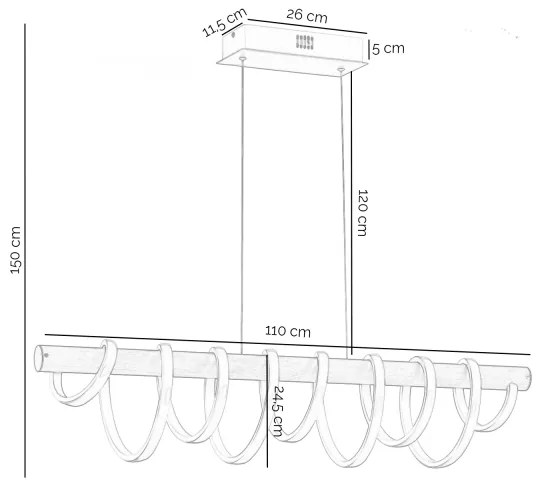 ONLI - LED Luster na lanku NILO LED/70W/230V 4000K hnedá/biela