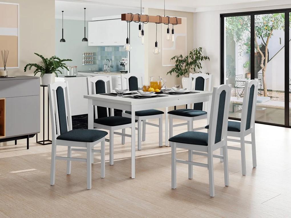 Rozkladací stôl so 6 stoličkami AL08, Morenie: biela - L, Poťahové látky: Zetta 300