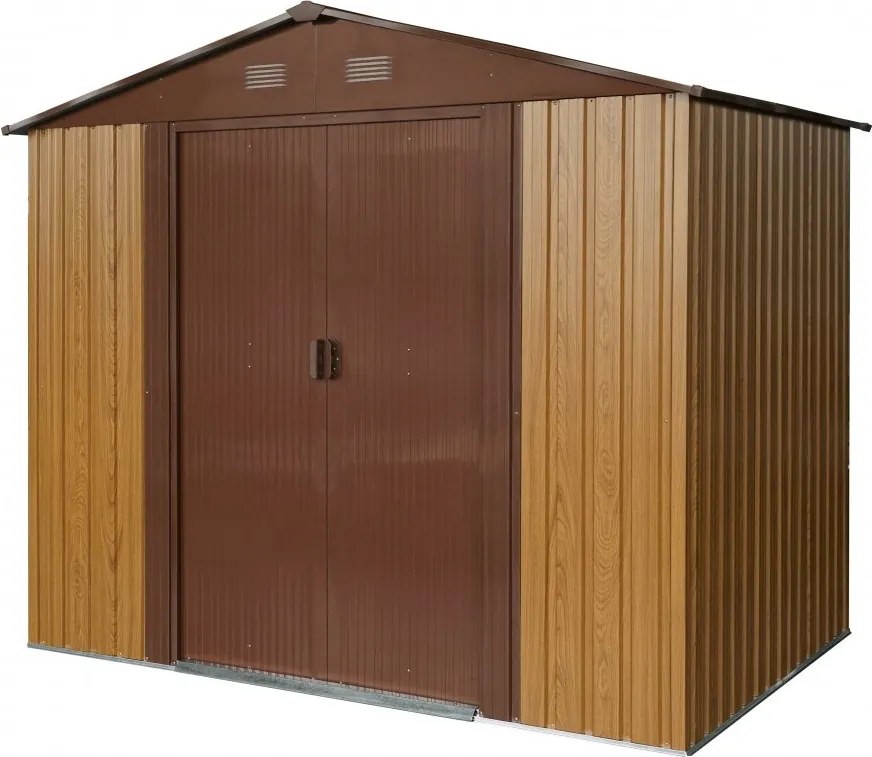 Záhradný domček BestBerg ZDB-4D / 4,1 m² / 236 x 174 x 206 cm / dekor červené drevo / hnedá