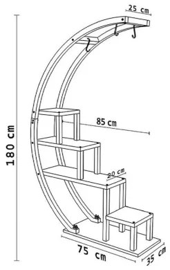 Stojan na kvetiny GARDEN 180x85 cm hnedá/čierna