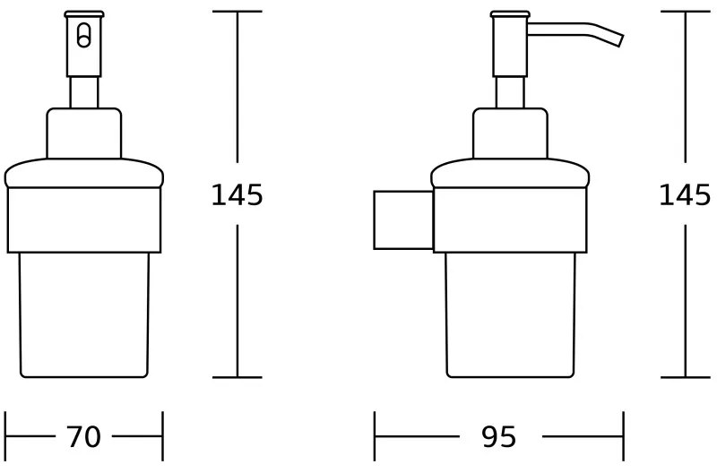 Mexen Adox, nástenný dávkovač mydla, čierna matná, 70182388-70