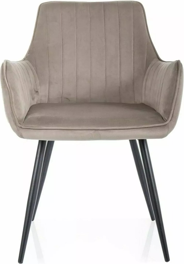 SI Jablkový zamatový stolička tmavá béžová