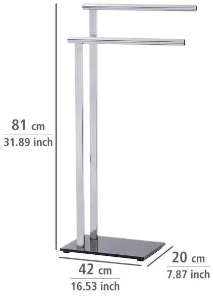 WENKO 22090100 - Stojan na uteráky LAVA 42x81 cm nerez/strieborná/čierna