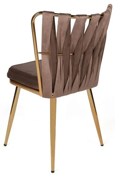 Sada jedálenských stoličiek Kusakli Light Brownand Gold, 4 ks, 4 ks