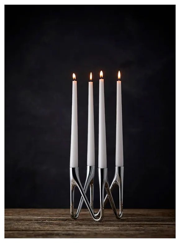 Svietnik v striebornej farbe Morsø Roots