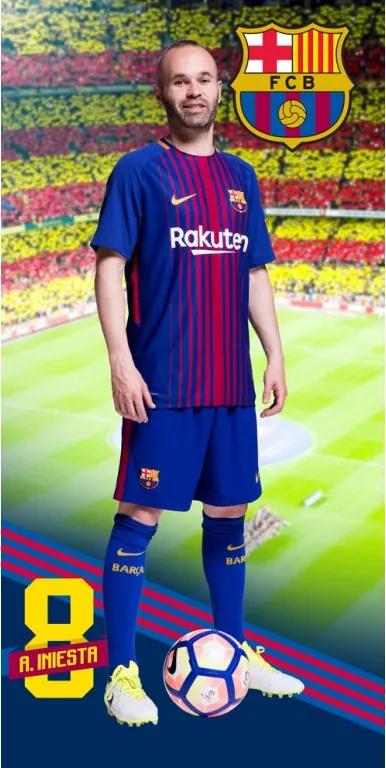 Carbotex Futbalová osuška FC Barcelona INIESTA 70x140 cm