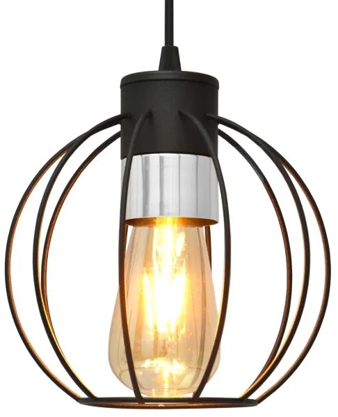 Luster na lanku STARLIGHT 1xE27/15W/230V čierna/strieborná