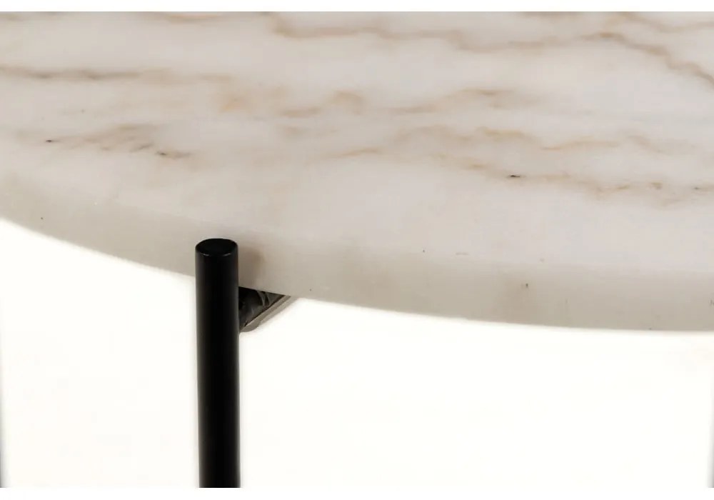 Okrúhly odkladací stolík s mramorovou doskou ø 52 cm Avila – Actona