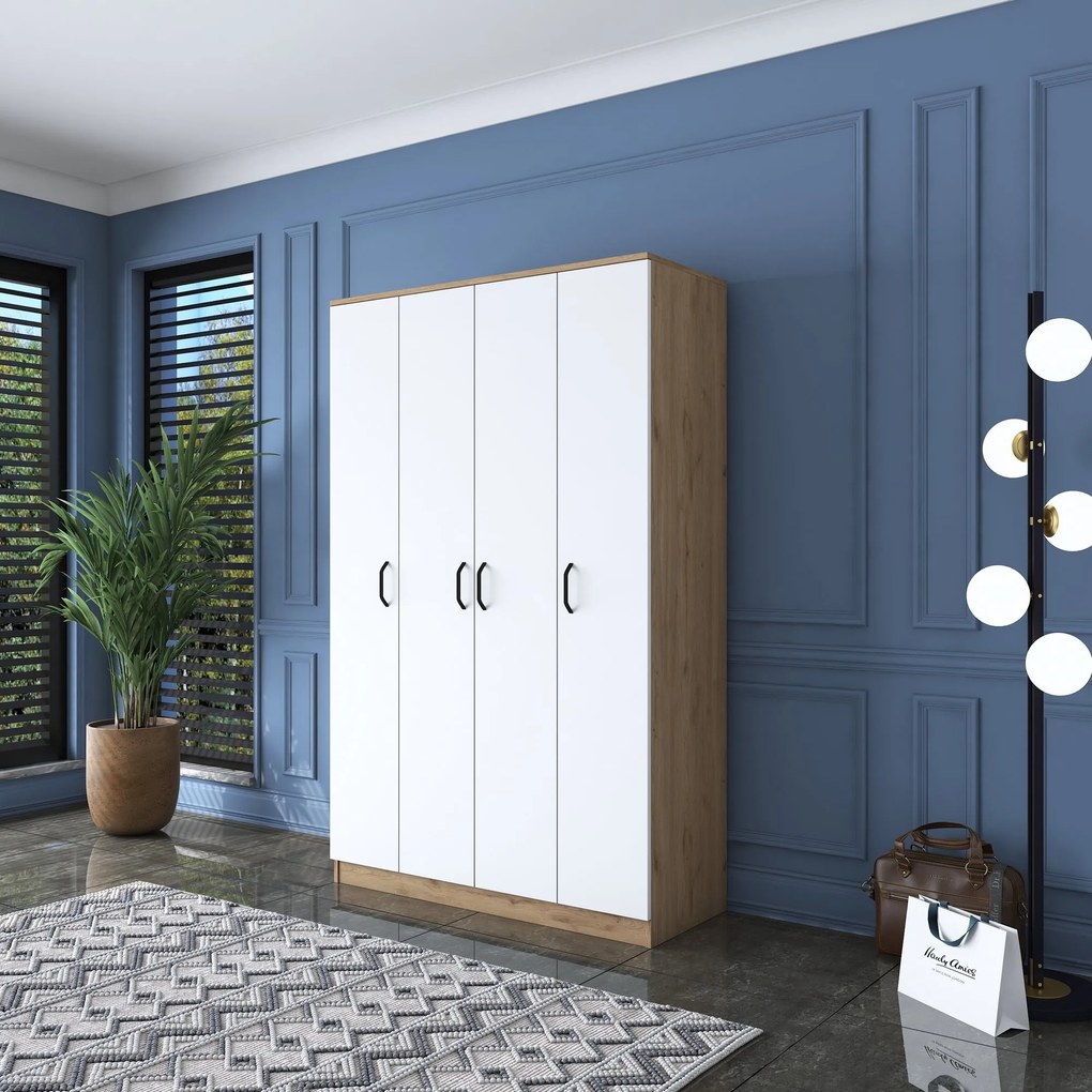 Šatníková skriňa BA 116 120 cm orech/biela