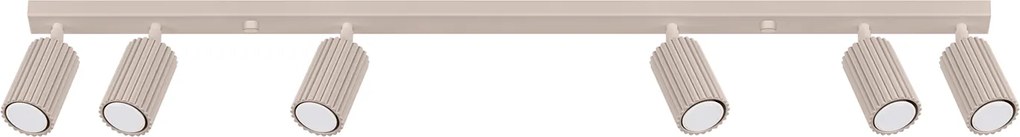 Bodové svietidlo Karbon, 6x tmavobéžové hliníkové tienidlo, (možnosť polohovania)