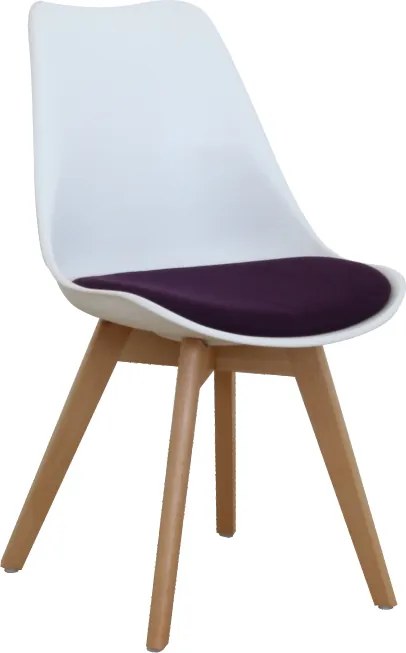 TEMPO KONDELA Damara jedálenská stolička biela / fialová / buk