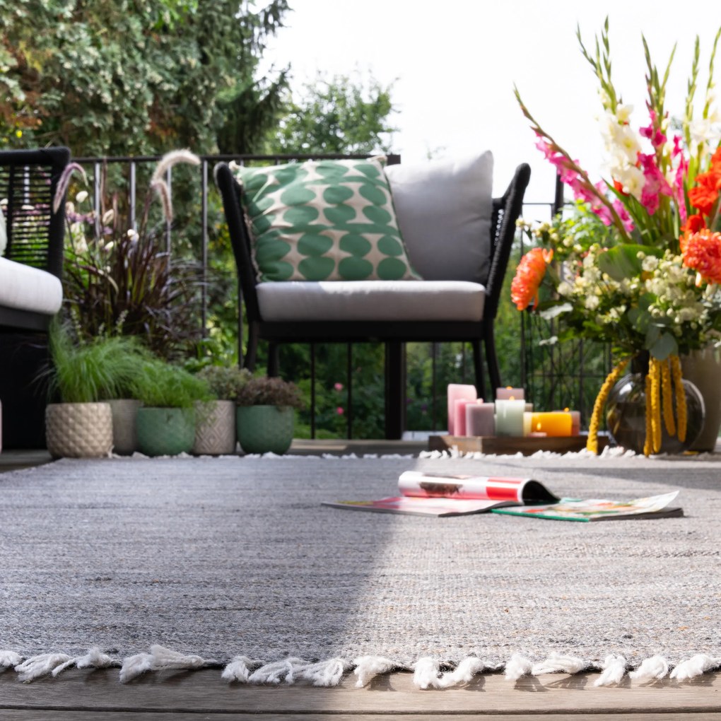 Obsession, Kusový koberec My Rodan 565 Anthracite - na von aj na doma, 200x290, šedá, chodba / predsieň