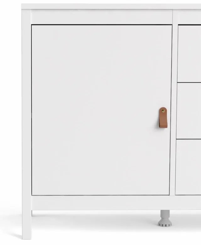 Tvilum Biely príborník SALOMO s 3 zásuvkami