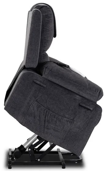 Masážne kreslo s funkciou vstávania MARCOS tmavosivé