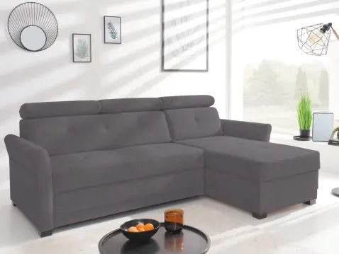 Rohová sedacia súprava Parris, tmavo šedá tkanina, pravý roh%