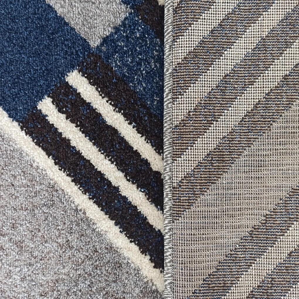 DY Sivo-tyrkysový koberec s geometrickým vzorom Otto 03 Rozmer: 200x290 cm