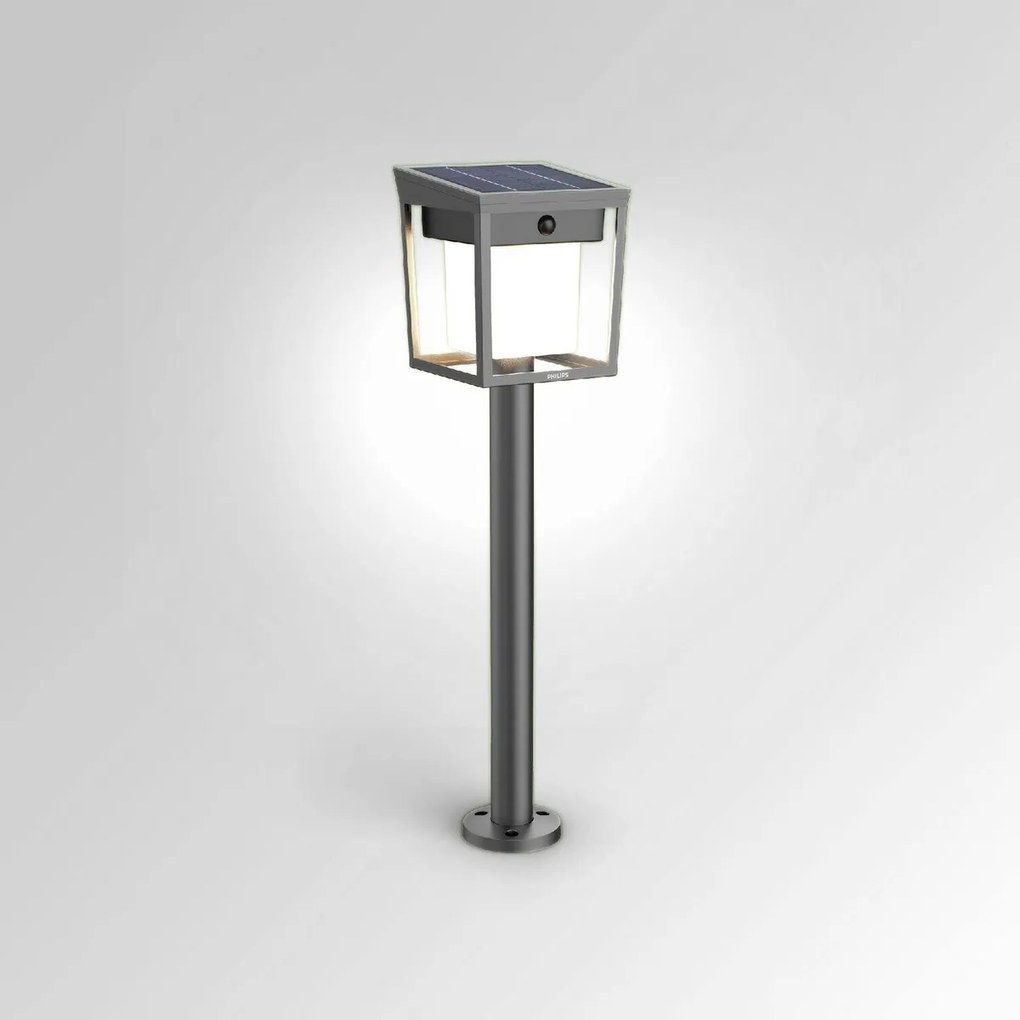 Philips Blaise UltraEfficient solárny LED stĺpikso senzorom antracit, 1,5 W, 250/20 lm, 3000 K