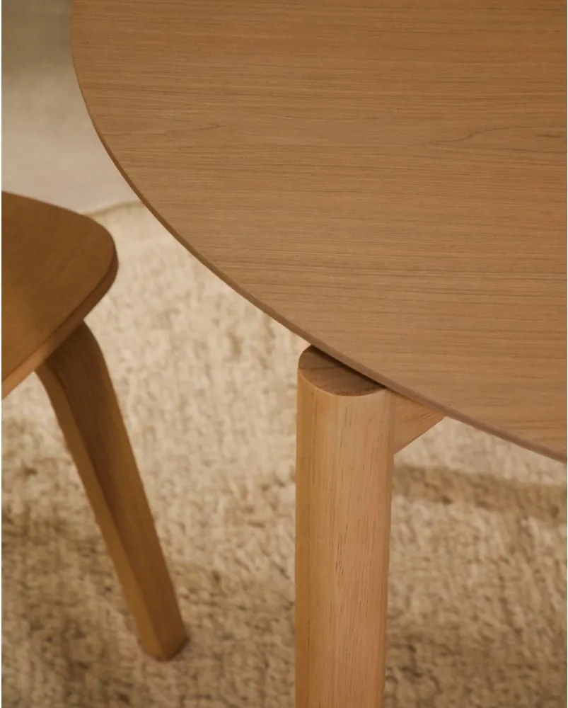 Okrúhly jedálenský stôl v dekore jaseňa ø 110 cm Indara – Kave Home