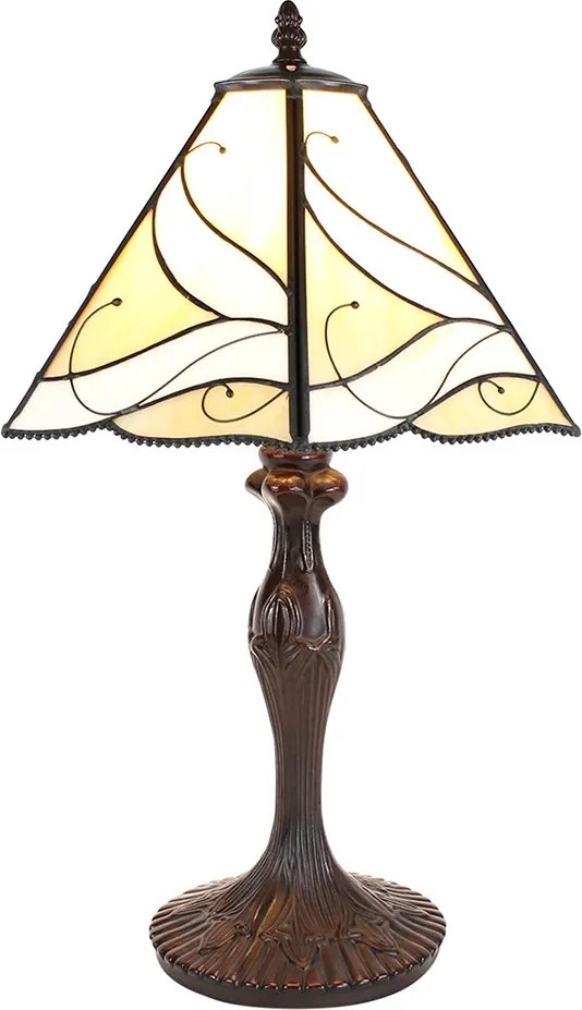 Béžová stolná lampa Tiffany Rio - Ø 31*43 cm E27/max 1*40W