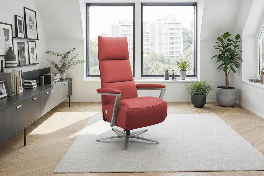 XXXLutz RELAXAČNÉ KRESLO, koža, červená Sit & More - Online Only obývacie izby - 00014402878N