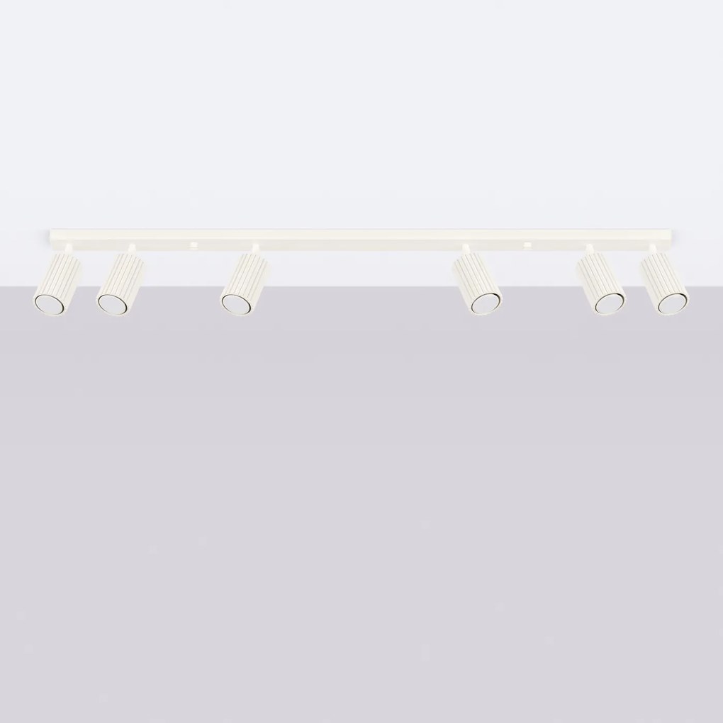 Bodové svietidlo Karbon, 6x béžové kovové tienidlo, (možnosť polohovania)