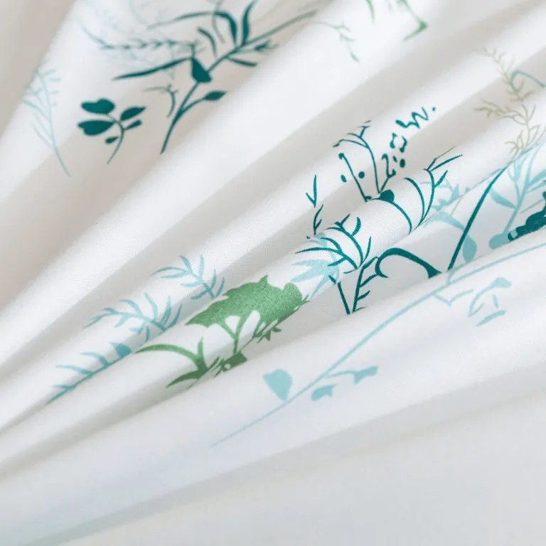 Flanelové obliečky z mikrovlákna VERDELLE bielo-zelené Rozmer obliečky: 2 ks 70 x 90 cm | 200 x 220 cm