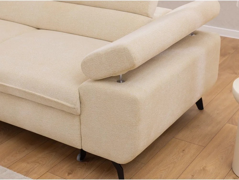 Krémová ženilková rohová pohovka (ľavý roh/do L) Marbeya – Ropez