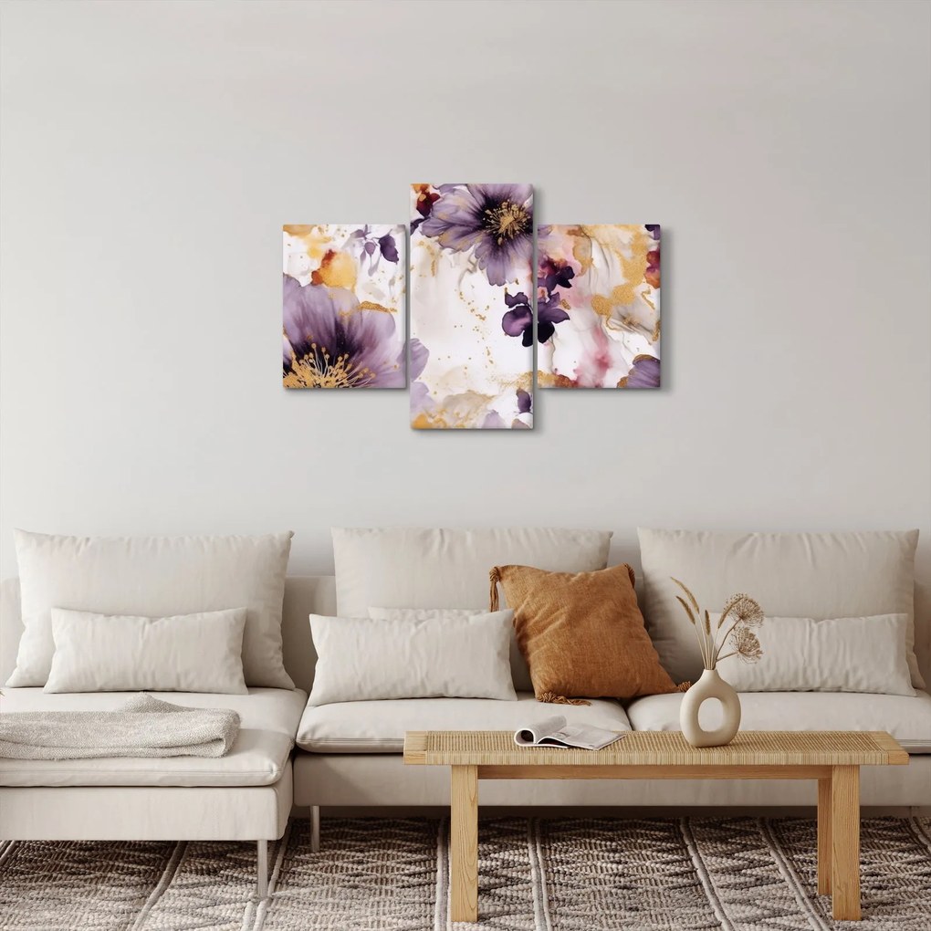 Obraz - Akvarelové kvety (90x60 cm)