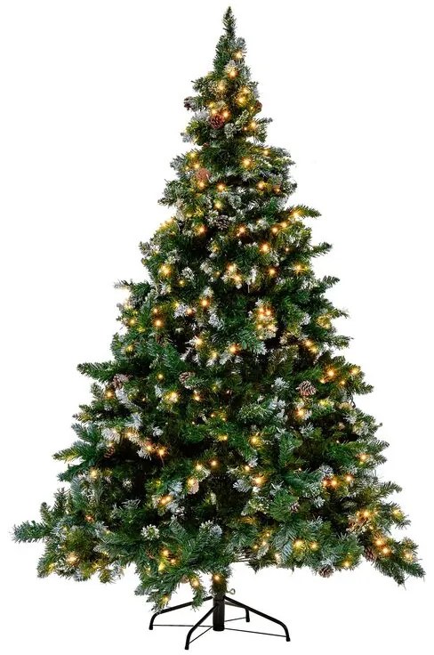Umelý vianočný stromček so svetielkami 210 cm zelený PALOMAR Beliani