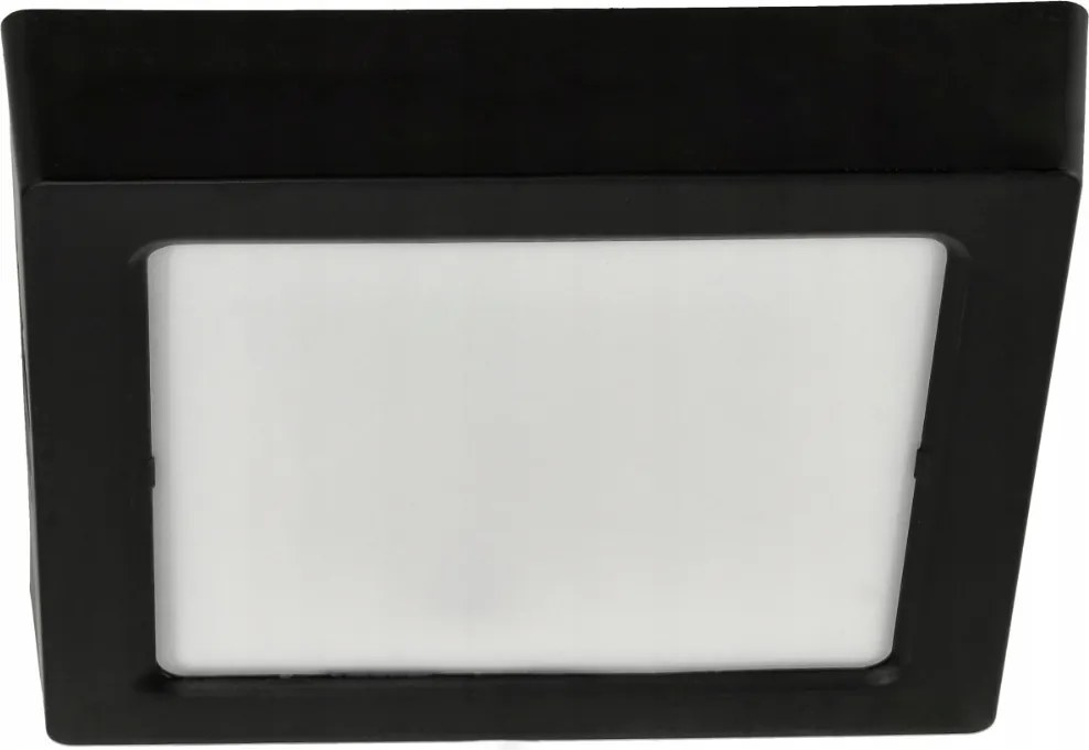 LED prisadený stropný panel – štvorec, 12 W, 1200 lm, čierny