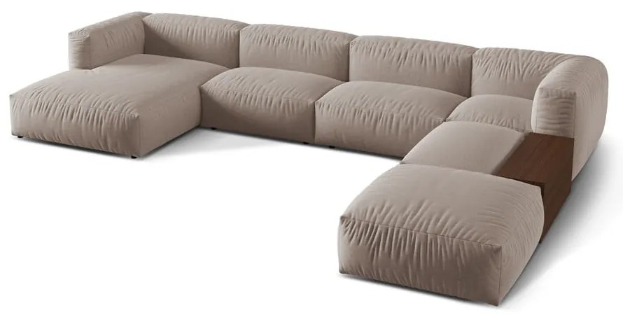 Béžová modulárna rohová pohovka (pravý roh/do tvaru "U") Martina – Micadoni Home
