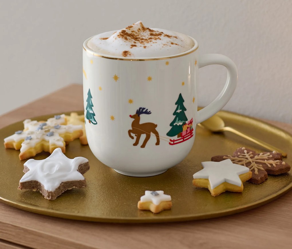 Veľký hrnček s lesklým zlatým dekorom