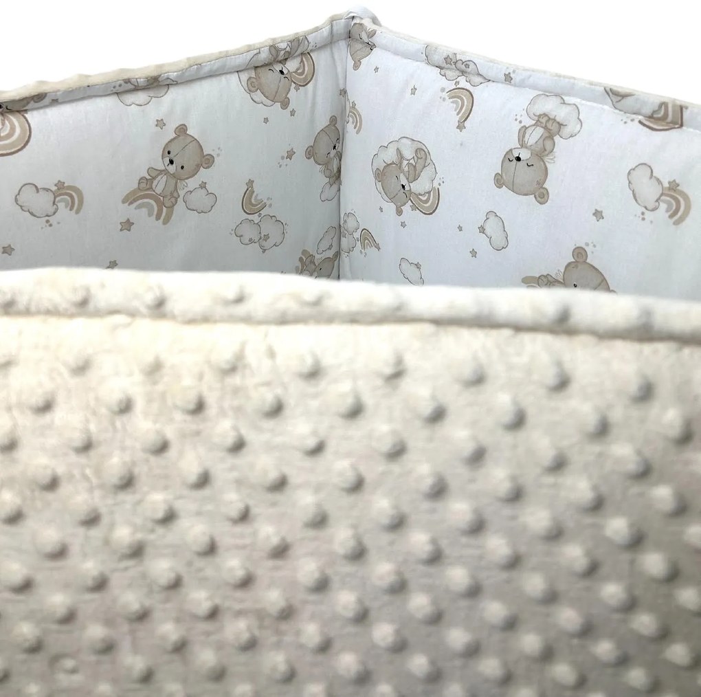 INTERMEDIC SK Mantinel do postieľky Teddy / minky béžová – 180x30 cm