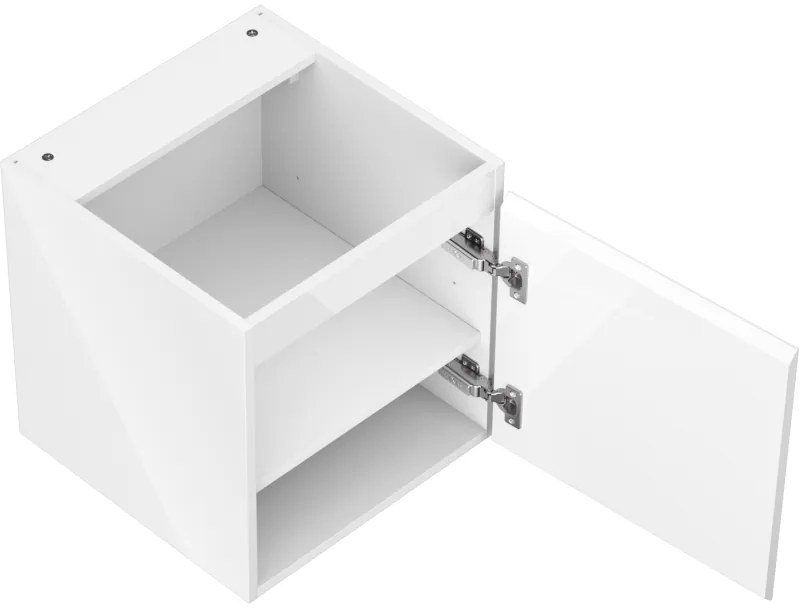 Mexen Orio, kúpeľňová skrinka 45 cm, 1 dvierka, biela lesklá, 91A11-04547-1-BF00