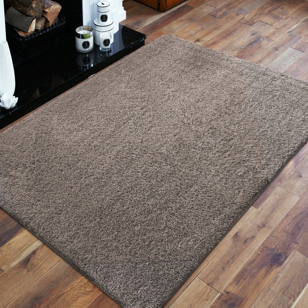 Hnedý shaggy koberec Camel s protišmykovou úpravou | 20 mm vlas Rozmer: 60x100 cm