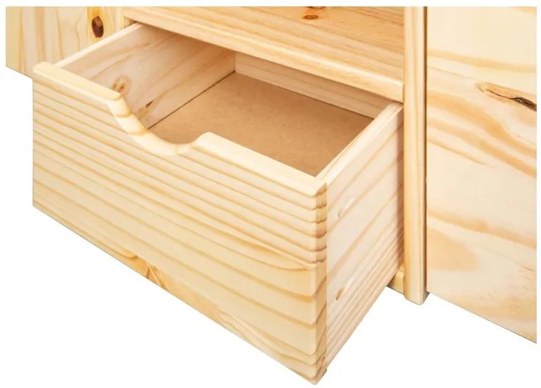 Inter Link Funkčná posteľ s 2 integrovanými nočnými stolíkmi (Claas – prírodná, 90 x 200 cm)  (100180021)