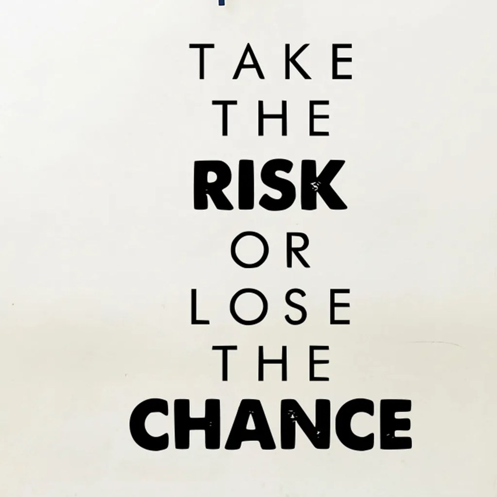 Veselá Stena Samolepka Take the risk or lose the chance Farba: ružová, Veľkosť: 80 x 55 cm