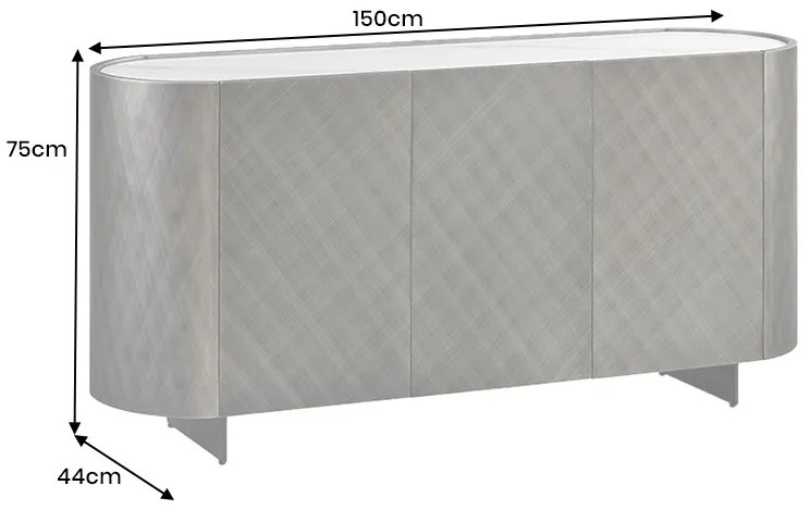 Dizajnová komoda Wilhelmina 150 cm antracitová