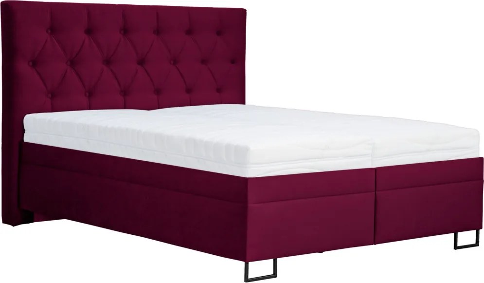 Posteľ Amy 180x200 cm, vínovo červená látka