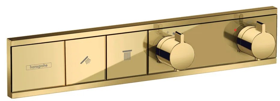 Hansgrohe RainSelect, batéria pod omietku na 2 spotrebiče, leštený vzhľad zlata, HAN-15380990