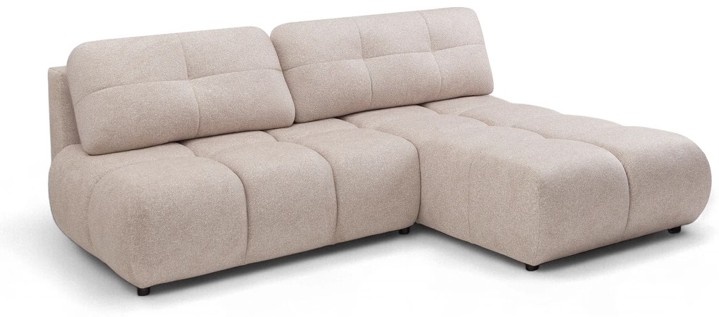 Rozkladacia rohová sedačka Lerio pravá - svetlobéžová hydrofóbna pletenina Blur 02