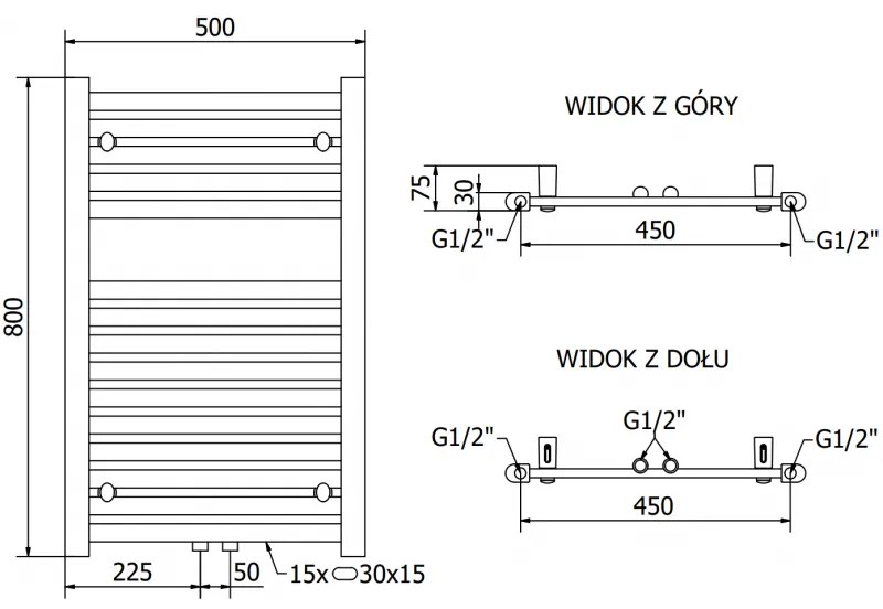 Mexen Hades, elektrické vykurovacie teleso 800 x 500 mm, 300 W, chrómová, W104-0800-500-2300-01